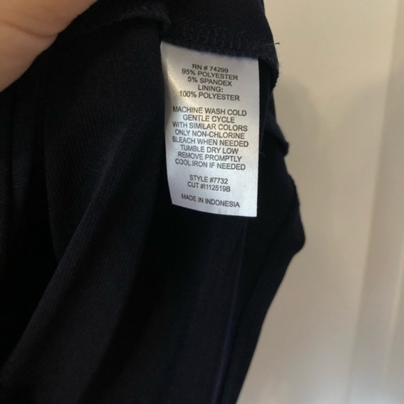 Enfocus Studio Navy One Shoulder Cocktail Dress - Picture 7 of 11